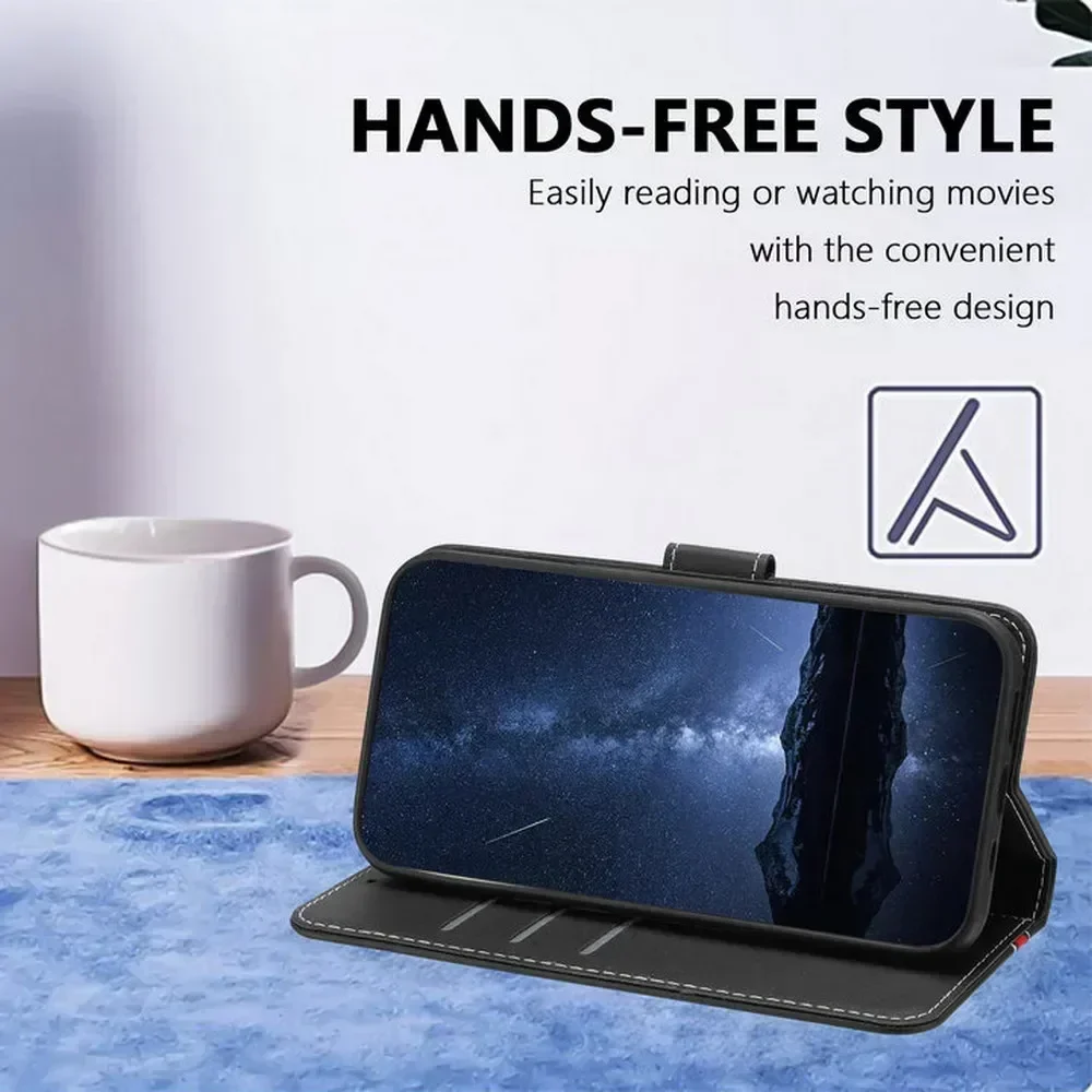 Leather Wallet Flip Case - Premium Phone Cover with Card Slots and Magnetic Closure