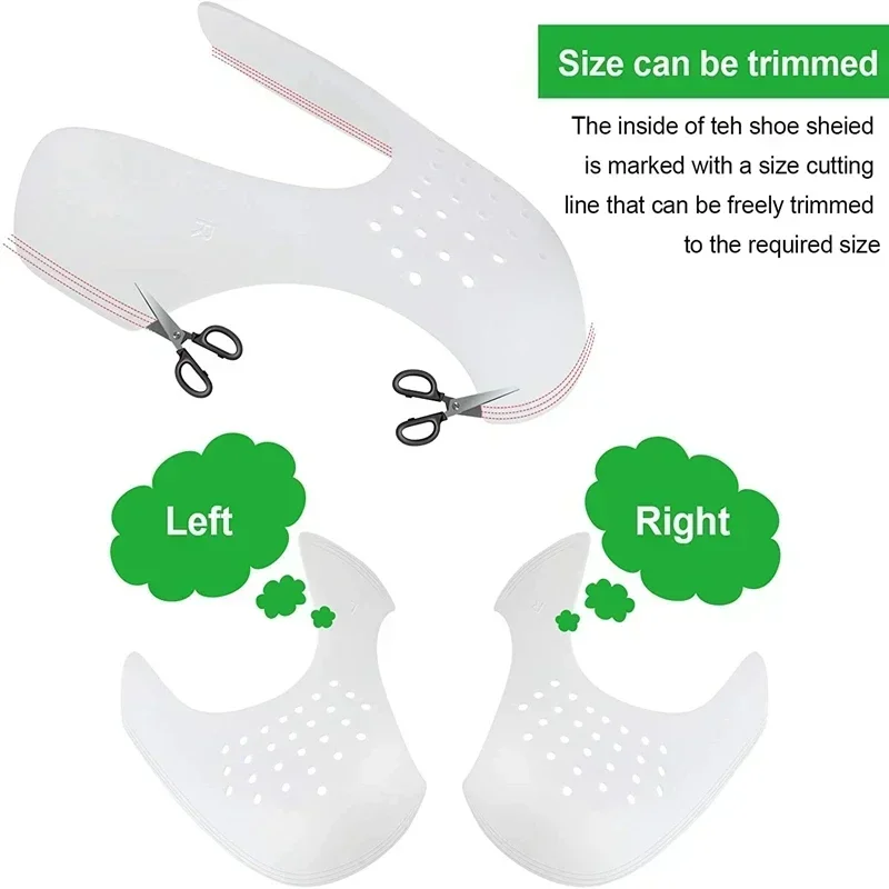 Crease Protector Shoe Head Stretcher 4/2Pcs Anti Crease Sneaker Wrinkled Fold Shoe Support Toe Cap Sport Insole Protect Shoe Protector