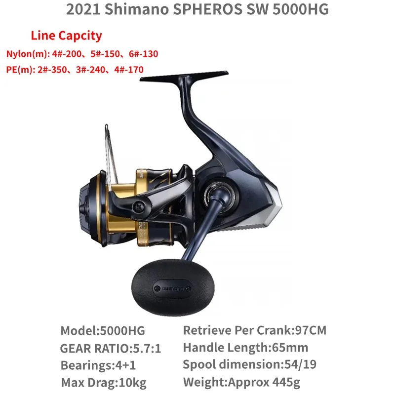 2021 シマノ スフェロス SW、5000HG、5000XG、6000PG、6000HG