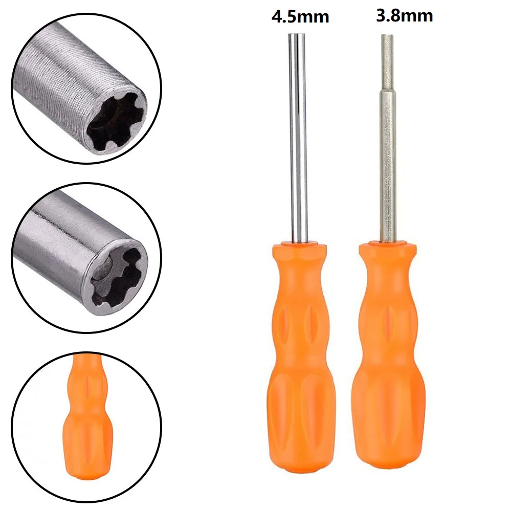 1/2pcs 3.8mm/4.5mm Security Screwdriver Gamebit Orange Hardened Steel Hand Tools For SFC For N64 Screwdriver Repair Tool 2pcs 895 875 887 carbon brush holder end cap replacement cordless screwdriver drill wrench power tool accessories replacement