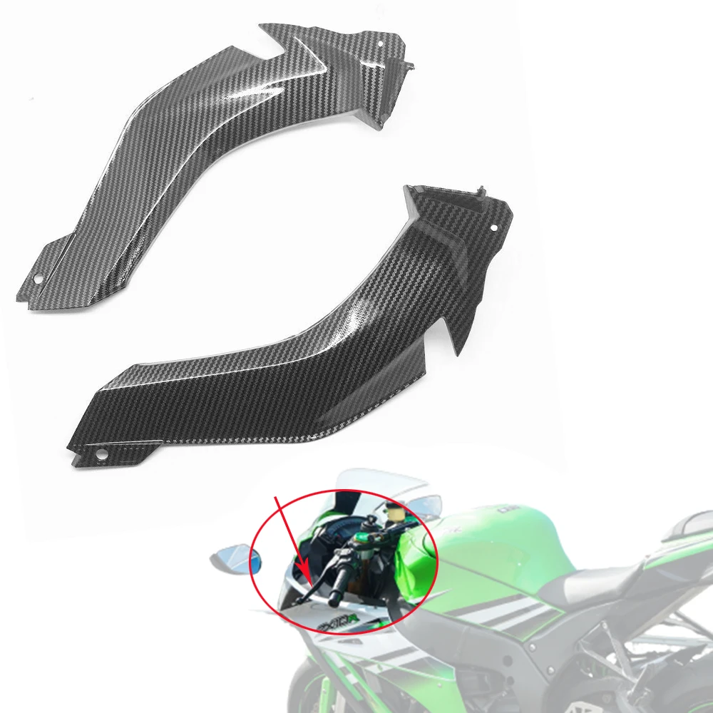 

For Kawasaki ZX-10R ZX10R ZX 10R 2011-2015 ABS Finish Carbon Fiber Upper Front Dash Air Intake Cover Panels Fairing Cowl Parts