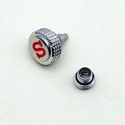 Engraved 'S' Custom Watch Crown with Tube and Stem (01 Silver Crown)
