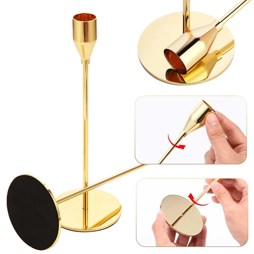 3Pcs/set Candle Holder Taper Candle Holders Fits 3/4 inch Thick Candle for Home Decor Wedding Dinning  Anniversary 2
