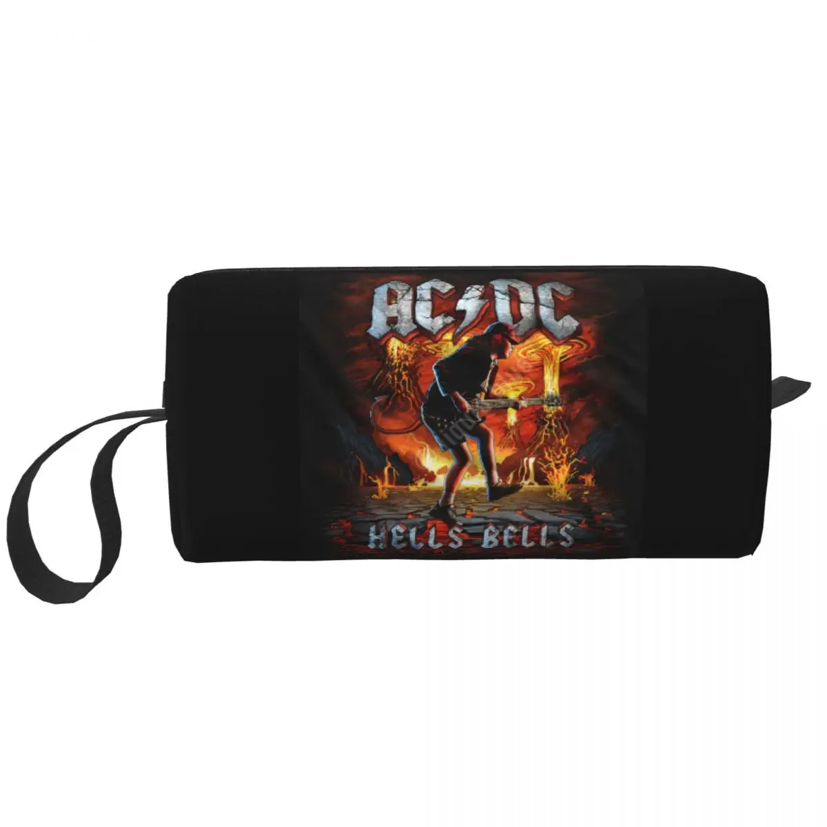 

Винтажная сумка для туалетных принадлежностей Rock AC DC на заказ, тяжелая металлическая музыкальная повязка, косметический Органайзер для макияжа, женский косметический набор для хранения косметики