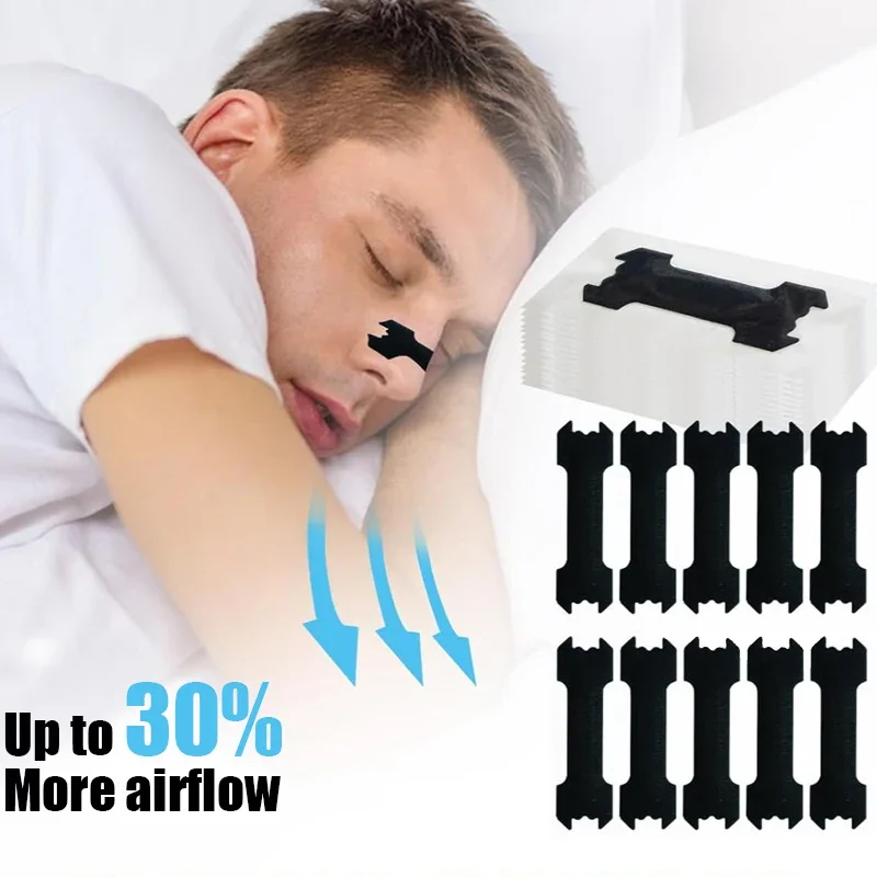 100/50/20PCS Black Nose Strips Extra Strength Nasal Strips for Adults and Children Better Sleep Non-Invasive Anti Snoring Strips 2