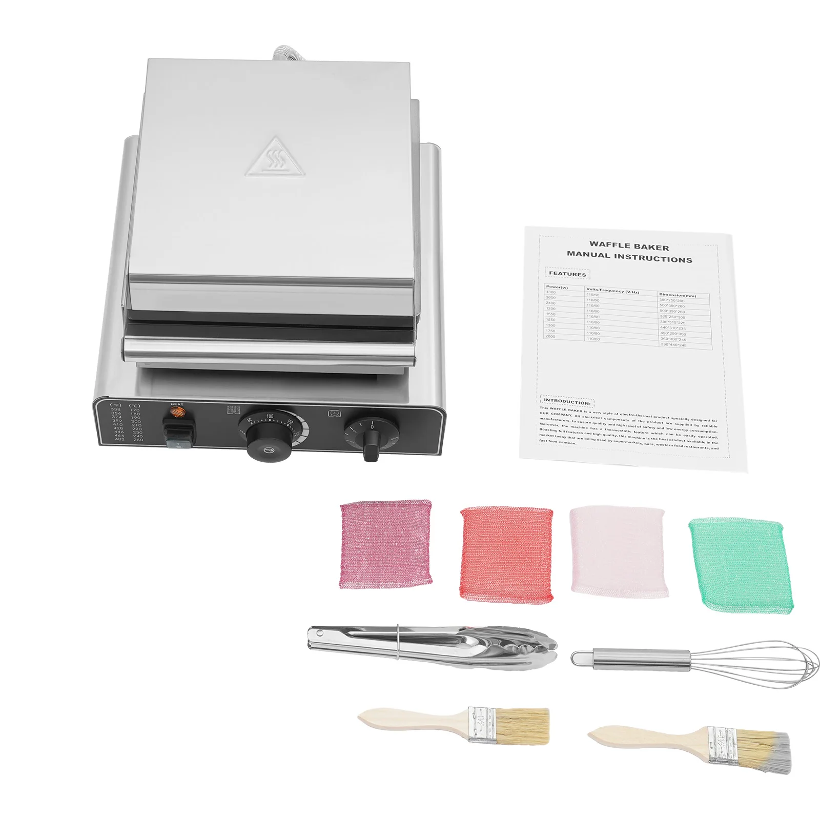 Waffle Baker Machine, 16 Grids Commercial Electric Waffle Maker Temperature Control 110V US Plug for Restaurant Coffee Shop Home 4