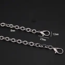 Luxury Adjustable Metal Chain Strap in Gold, Silver, and Black for Crossbody or Shoulder Bags (Silver lobster clasp)