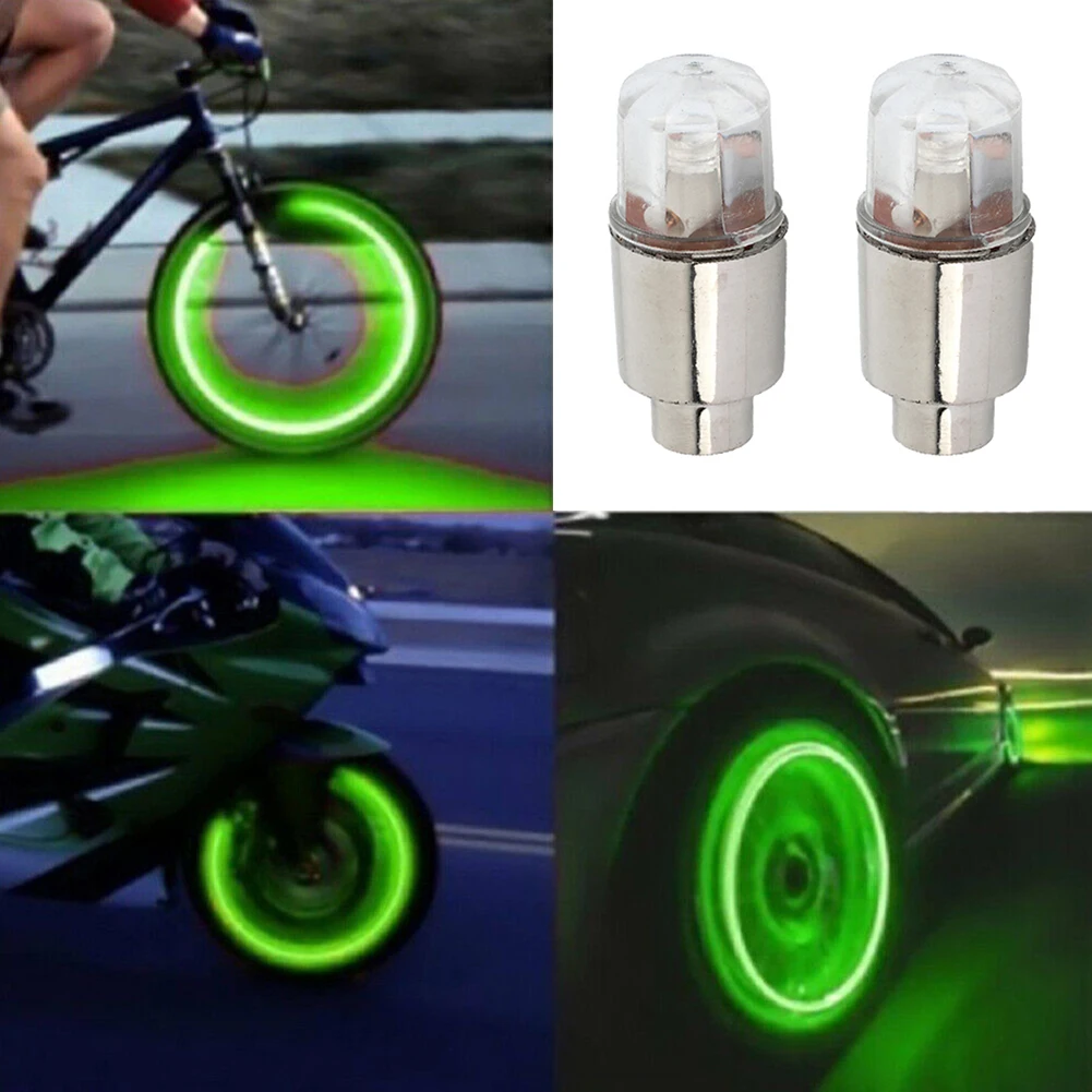 

1set Wheel Lights Cap Car Auto Wheel Tire Tyre Air Valve Stem LED Light Cap Cover Accessory For Bike /Car /Motorcycle Waterproof