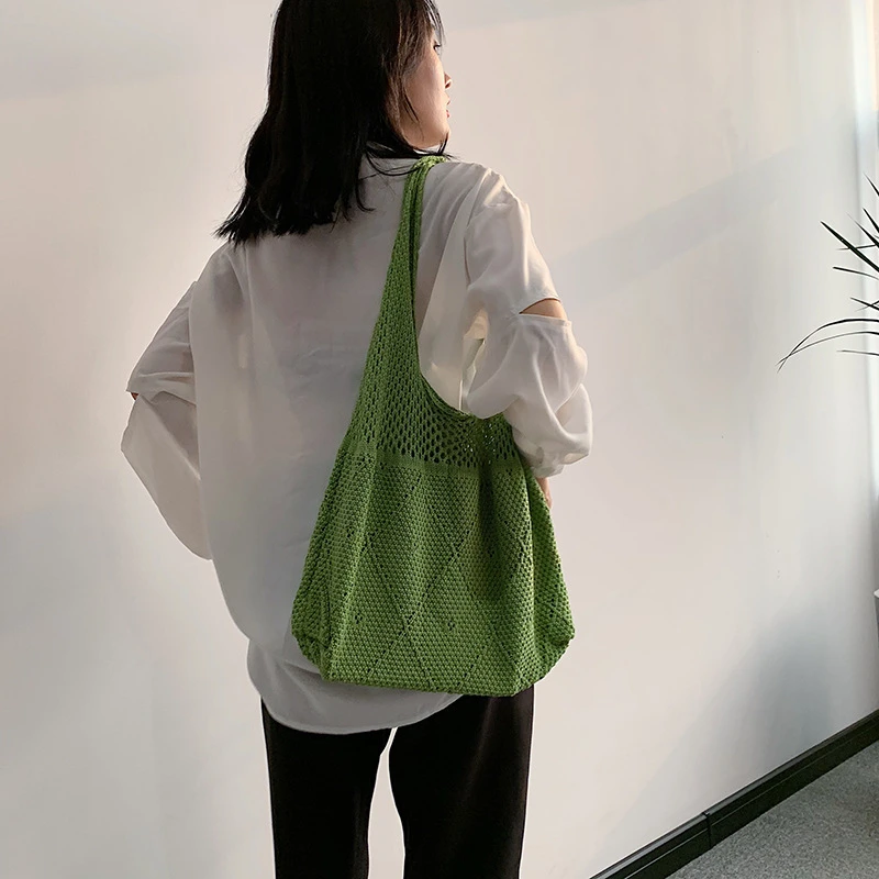 Women's bag 2022 Trend Handbags Knitted bag Luxury Designer Crochet Shoulder bags Ladies Tote bag Shopper Sac Bags for Women