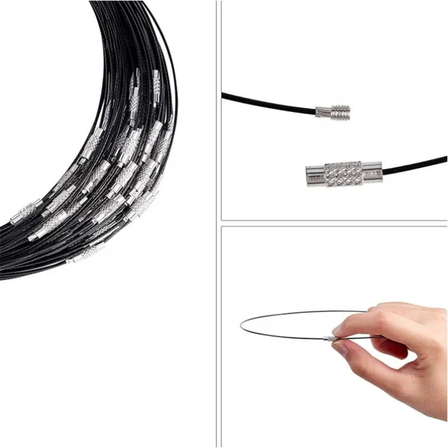 Pack De 6 Cables De Seguridad De Acero - Revestidos En Plástico, 303 Mm, Con Doble Bucle, Para Candados