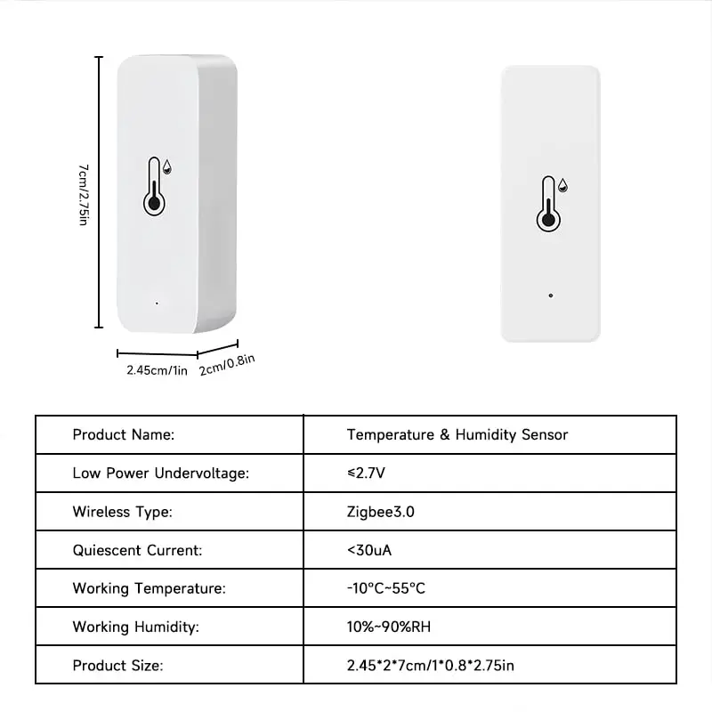 ZigBee Temperature Humidity Sensor Indoor Detector APP Real-time Monitoring Notification Alert Compatible Alexa Google Assistant 6
