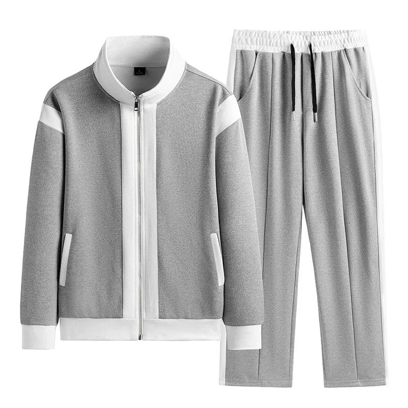 New Women 2pcs Sets Men Casual Sportswear Tops+Pants Spring Autumn Simple Solid Color Jackets Youth Couple Valentine's Day Suits