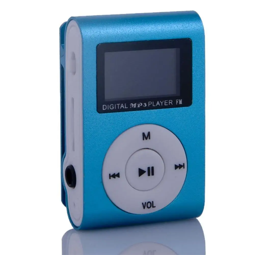 Mini Cube Clip-type Mp3 Player Display Rechargeable Portable Music Speaker with Earphone Usb Cable