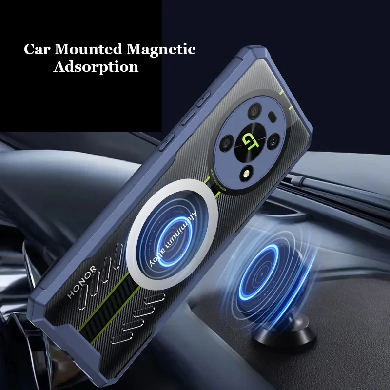 Grafeno šilumos išsklaidymo kompiuterio dėklas, skirtas „Honor Magic6 Magic 6 Pro“, kvėpuojantis, vėsinantis, skaidrus, apsaugantis nuo kritimo, buferio korpusas._voghion.com