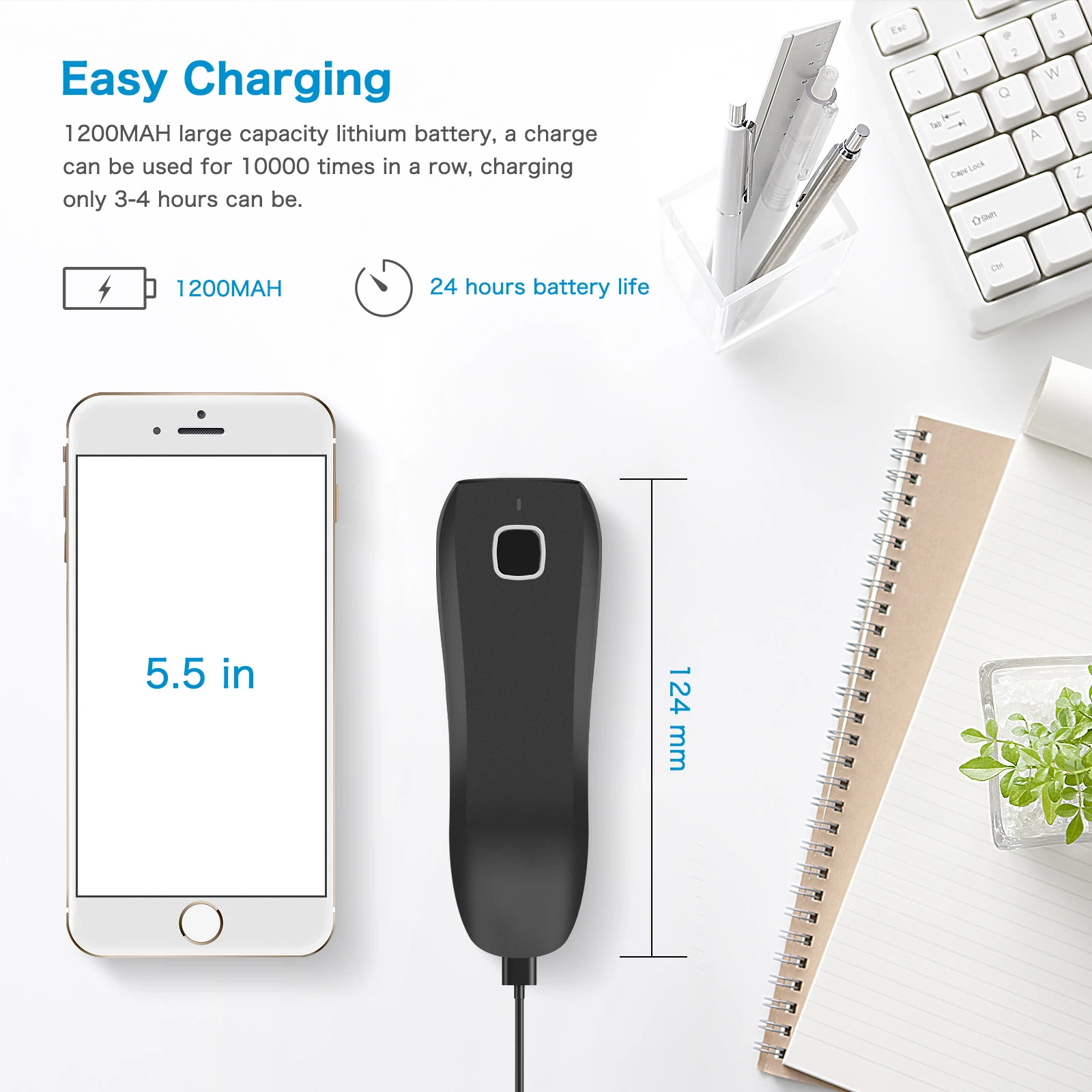 NETUM C750 Barcode Scanner Wireless Bluetooth Pocket USB 1D 2D for Inventory Barcode Reader for Tablet IOS Android-ping barcode scanner