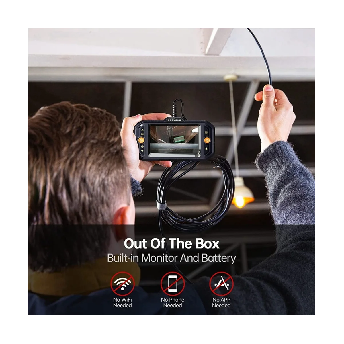 

Эндоскоп Teslong TS43 с объективом 5,5 мм, гибкий зонд 4,3 фута для канализации (дюймовый IPS LCD)