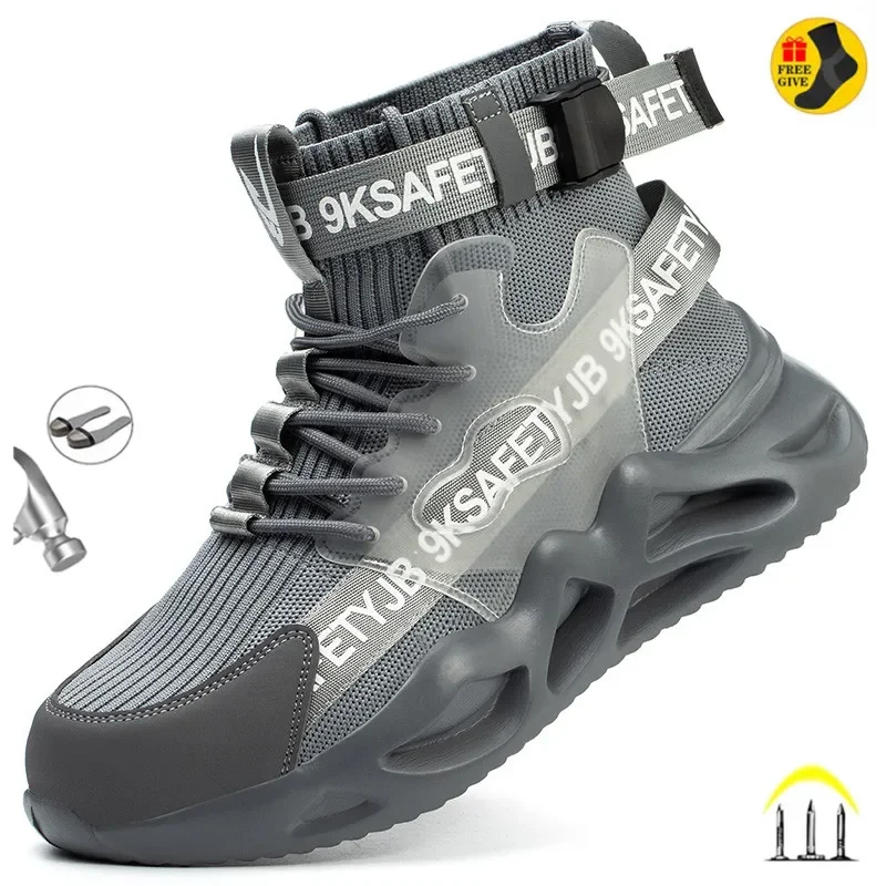 New Fashion Man Safety Shoes Puncture-Proof Work Sneakers Lightweight Men Steel Toe Cap Indestructible Boots Male Footwear safety shoes,men shoes