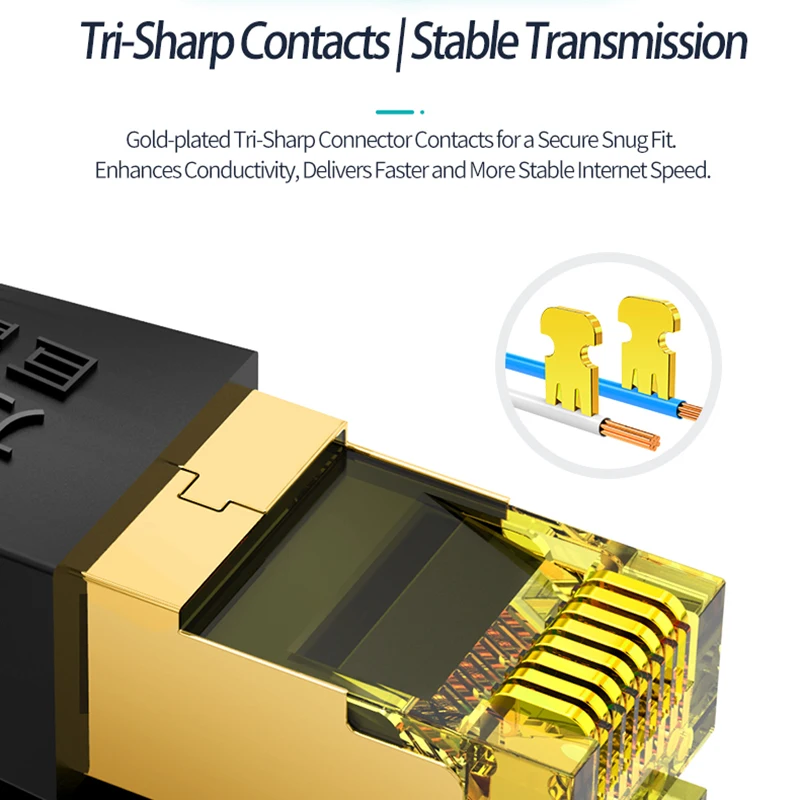 WANJEED Cat8 케이블 이더넷 SFTP 40Gbps 2000MHz RJ45 네트워크 랜 케이블 고속 인터넷 케이블 26AWG 패치 코드