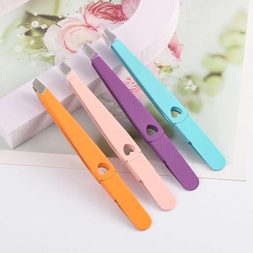 

Stainless Eyebrow Tweezers Beauty Tilted Slant Tip Eyebrow Trimmer Easy to Use Comfortable Fine Hairs Puller Makeup Tools