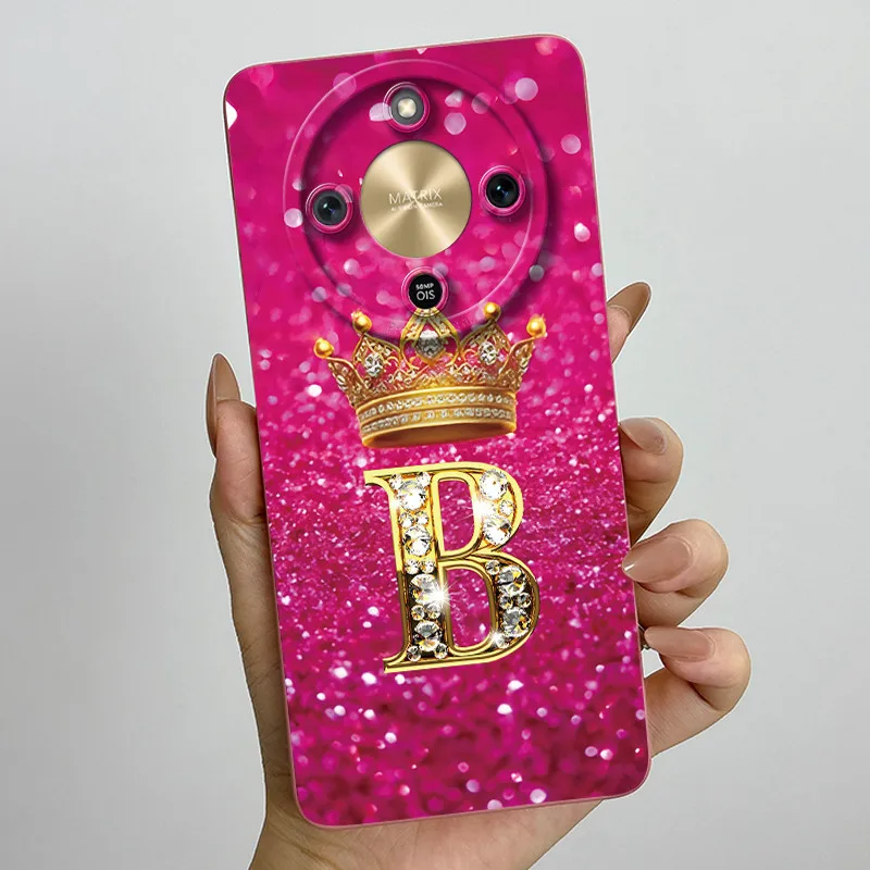 Fashion Initial Letter Couple Phone Case | Soft Silicone TPU Lens Protective Casing