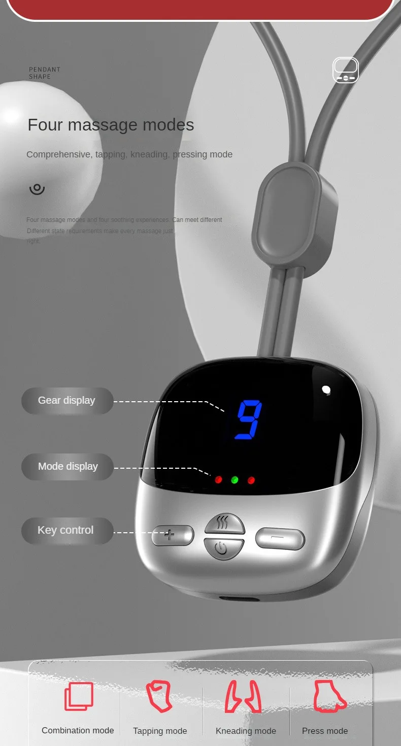 Masseur de cou intelligent Xiaomi : mini masseur d'épaule à impulsion portable avec compresse chaude pour soins infirmiers