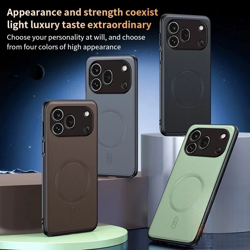 Premium Luxury PU Leather Magnetic Case - Soft Full Lens Camera Protection Cover