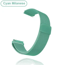 Magnetic Loop Smartwatch Band with Case and Screen Protector, 22mm/20mm Strap in Elegant Bracelet Design for 20mm Watch Strap (Cyan Band)
