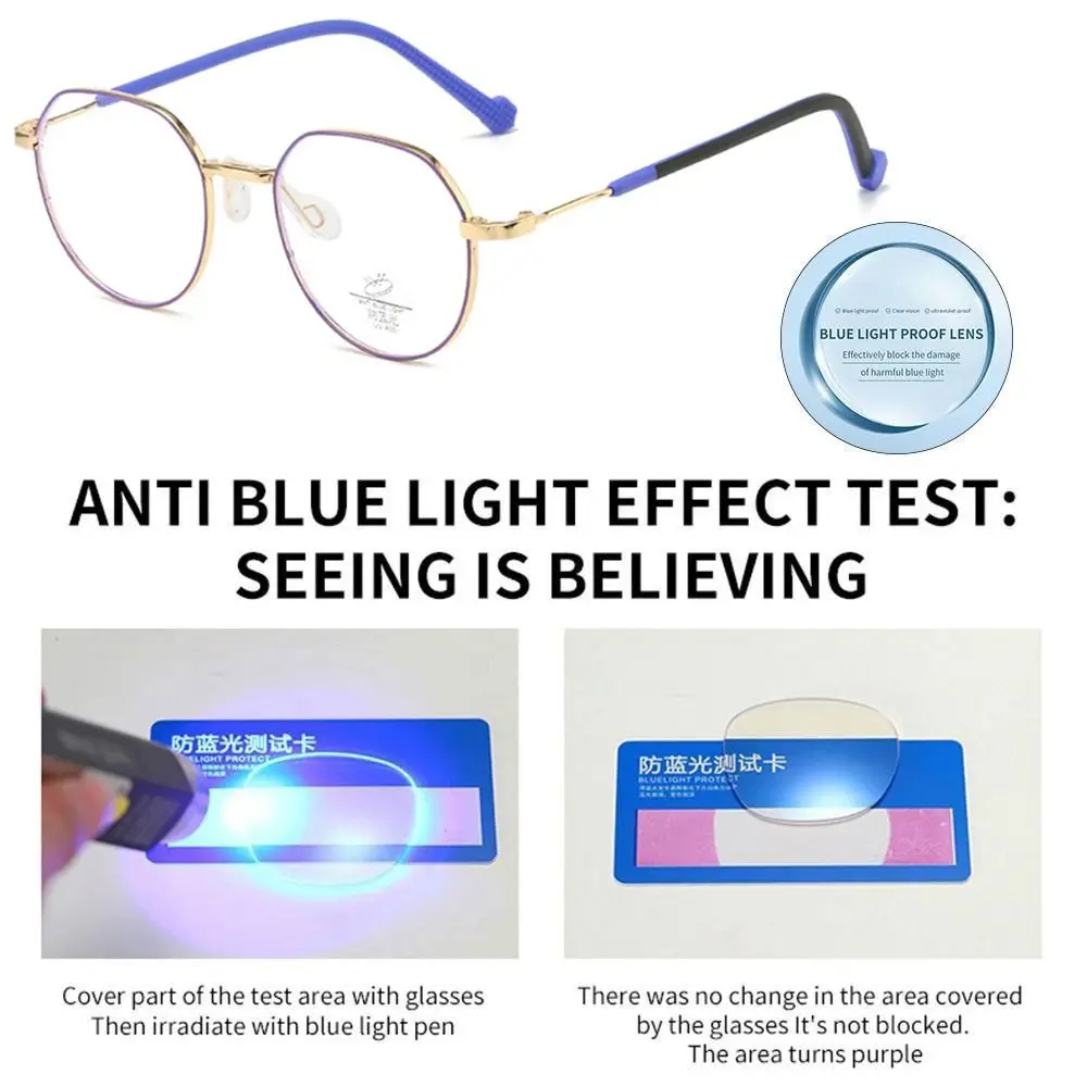 Round Anti-blue Light Kids Glasses Children Boys Girls Portable Computer Eyeglasses Trendy Optical Spectacles Reading Eyewear