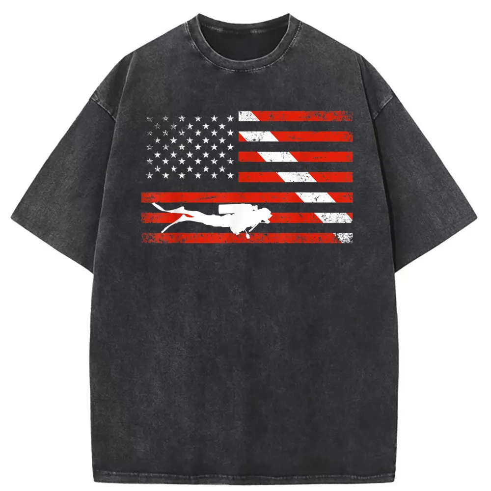 

Men Diver Down Dive Flag Scuba Tshirt Thanksgiving Day Classic Cool Cotton Tee Shirts Long Sleeve Women Sweatshirts Youthful