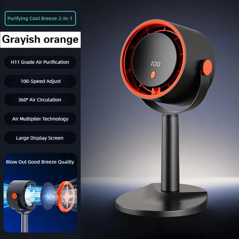 New Bladeless Turbine Electric Cooling Fan, Portable Air Circulation Fan with Built-in Timer Function, Compact Quiet Bladeless Air Cooler, Lightweight Turbine Powered Personal Electric Fan UK New — Color: 1 / Voltage/Plug Type: USB Type-C