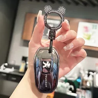 For Peugeot 408 2008 3008 5008 308 4008 508 TPU Car Remote Key Case Fob Cover Bag Protection Holder Shell Keychain Accessories 4