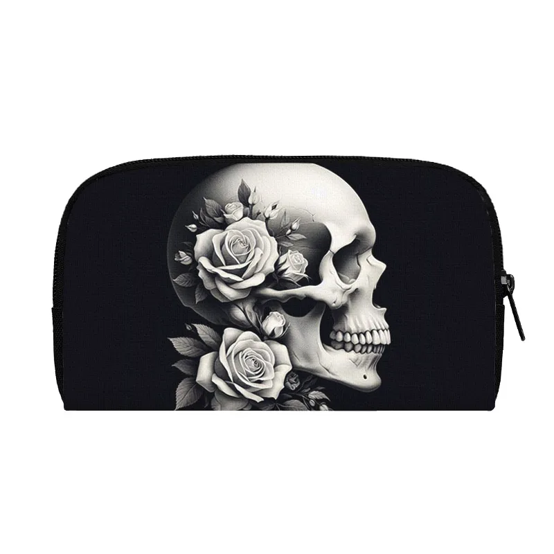 Watercolor Skull Rose Butterfly Print Wallet Skeleton Coin Money Bag Credit Card Holder Phone Organizer Clutch Long Wallet Gift 6