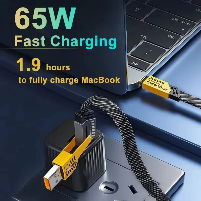 4 in 1 PD 65W 멀티 USB 데이터 케이블 키체인 USB C PD 고속 충전 케이블 아이폰 15 14 맥북 삼성 타입 C 기기용 신제품