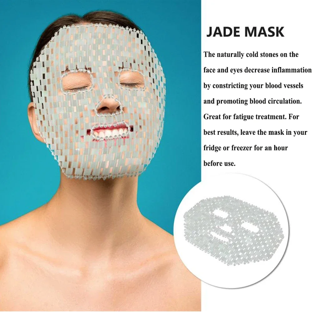 Jade Facial Mask Natural Stone Jade Sleep Mask Anti-Aging Jade Eye Mask Beauty Massage Tools for Puffy Eyes Dark Circles