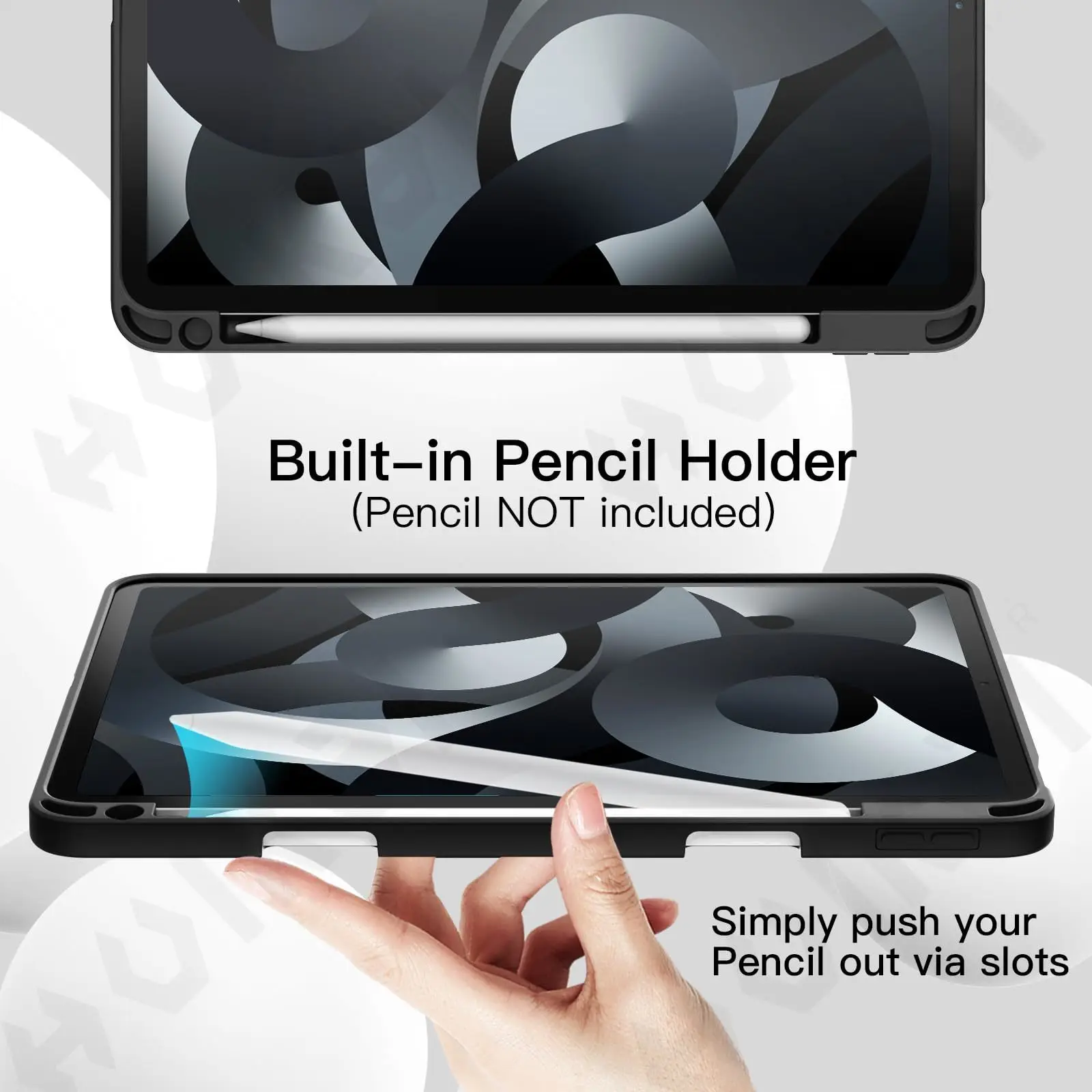 iPad Air Protective Trifold Stand Case with Pencil Holder and Auto Wake/Sleep Feature