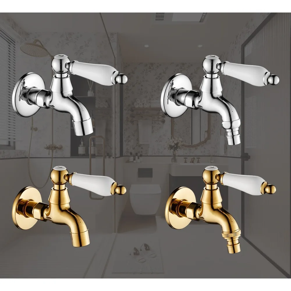 

Washing Machine Faucet Single Cold 4 Minutes Quick Open Mop Pool Faucet Joint Household Wall Mount Bibcock Outdoor Garden Taps
