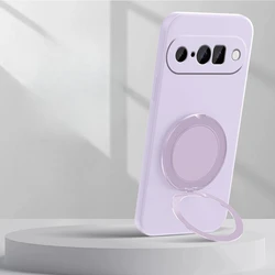 360 Degree Rotating Magnetic Silicone Phone Case with Soft Back Cover - Google Pixel 8 Pro (PURPLE)