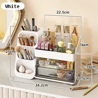 Large Luxury Cosmetics Storage Box, Dressing Table, Dustproof Makeup Organizer Case, Desktop Makeup Storage Holder Rack, 2024 2