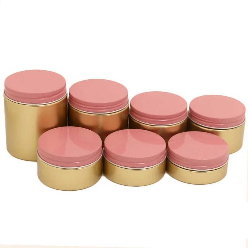 

Plastic Pots Cream Container Pink Aluminum Lid Matte Gold Wide Mouth Bottle Empty Cosmetic Jars 50g 80g 100g 120g 150g 200g 250g