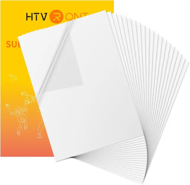 HTVRONT 20 Pcs White/Transparent Matte Sublimation Adhesive Vinyl Sticker Sheets Sublimation Sticker Waterproof for Cups Glass