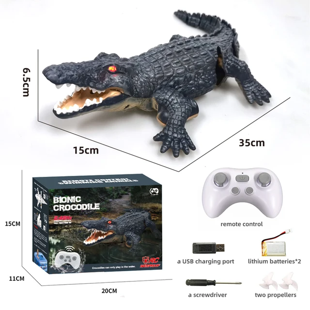 RC Shark Toy Remote Control Animals Robots Bath Tub Pool Electric Toys for Kids Control Spoof Toy Garden for Yard Art Crocodil 6