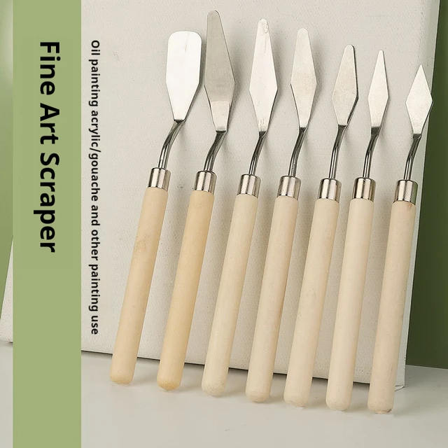 7Pcs/Set Stainless Steel Oil Painting Knives, Artist Crafts Spatula, Palette Knife, Mixing Knife, Scraper Art Tools 4