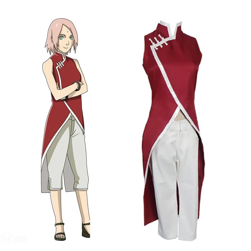 Anime Naruto Haruno Sakura Cosplay Costume Outfits Halloween Carnival