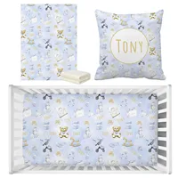 LVYZIHO Custom Name Cute Bear Baby Boy Bedding Set, Baby Blanket, Baby  Crib Sheet, Baby Pillowcase.