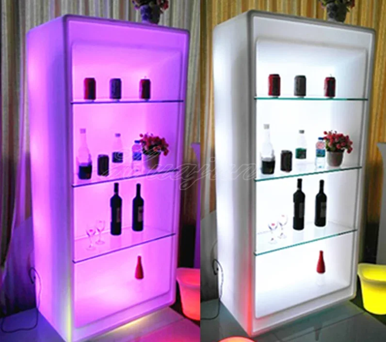 Lighting fantastic LED wine cabinet for bar sale living room furniture with glass