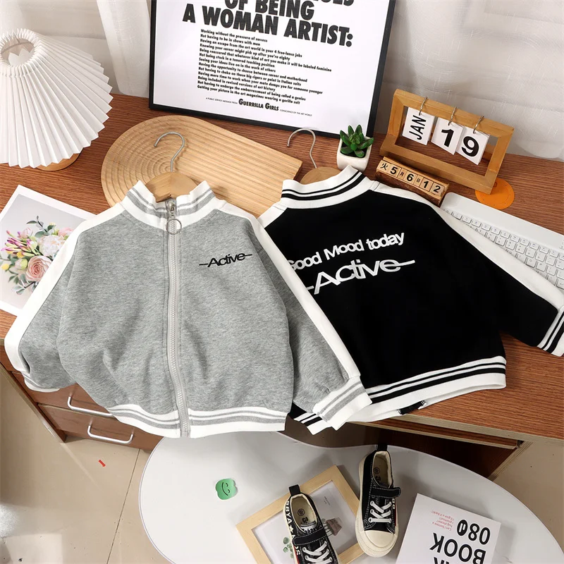 Baby Clothes Jackets Boys Girls Baseball Coat New Spring Autumn Childhood Suit Middle and Big Children Casual Fashion Outerwear