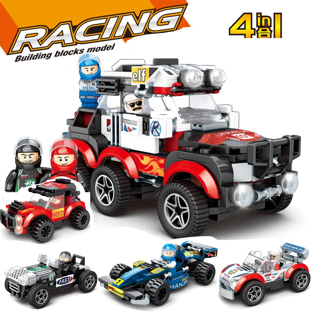 Building Blocks Toys 4 IN 1 City Racing Car Speed Champions