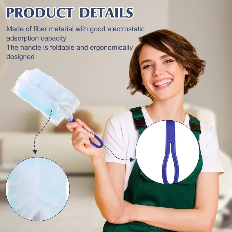 Description Picture 6 of itemDisposable Dusters with Replace Heads Scalable Cleaning Brush Duty Duster Refills Electrostatic Duster Home Office Cleaning Tool