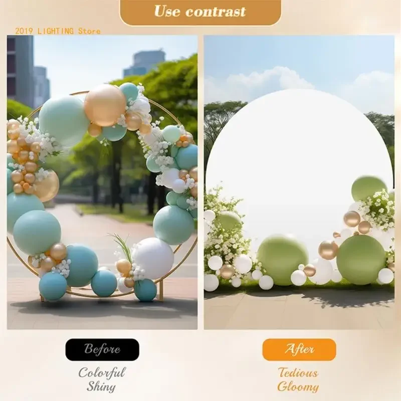 Circle Backdrop Cover for Weddings and Parties Balloon Arch Stand Cover with Secure Buckle Attachments Party Decoration