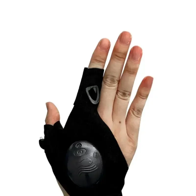 LED Flashlight Fingerless Gloves Outdoor Magic Strap Waterproof Torch Gloves Cover Cycling Hiking Survival Camping Rescue Tools
